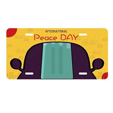 Imagem de DIYthinker Placa de licença azul verde picolé doce sorvete etiqueta decoração de carro dia da paz