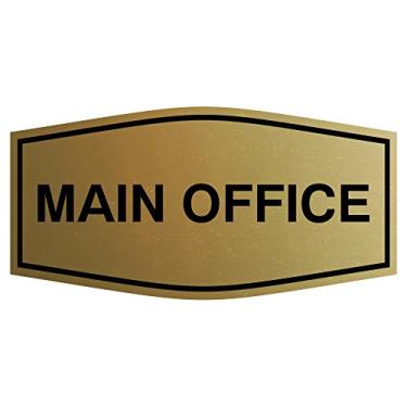 Imagem de Placa de escritório principal da Fancy, Brushed Gold, 7" x 3.5" - Medium