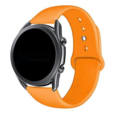 Imagem de Pulseira 22mm Sport Lisa LTimports compativel com Galaxy Watch 3 45mm - Galaxy Watch 46mm Sm-R800 - Gear S3 Frontier - GTR 4/3/2 - Bip 5 (Laranja)