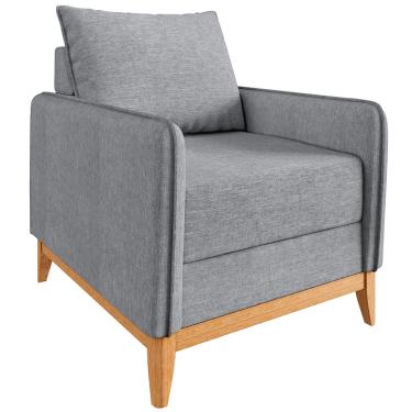 Imagem de Poltrona Lugano 2 Braços 1 Assento Sofá Go - Cinza
