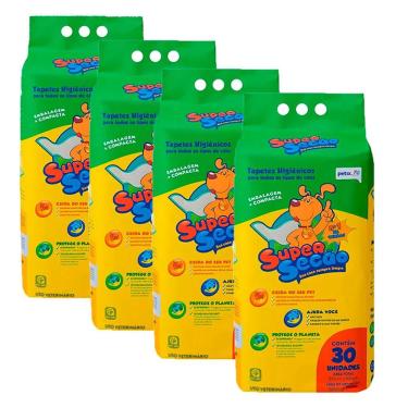 Imagem de Kit 4 Tapetes Higiênicos Cães Super Secão C/30 Unidades