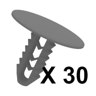 Imagem de 30 Grampos Presilhas Preta Forro Teto Master 2005 2006 2007 2008 2009 2010 2011 2012 2013 2014 2015