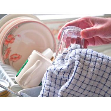 Imagem de Pano de Prato Atoalhado Felpudo 10 unidades Pano de Copa Cozinha Guardanapo Louça