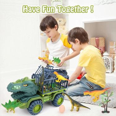 Imagem de Brinquedos de Dinossauro para Crianças 3-5&5-7, Grande Dinossauro Transporte Truc
