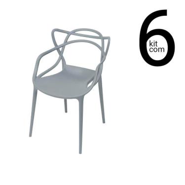 Imagem de Conjunto 6 Cadeiras Allegra - Cinza
