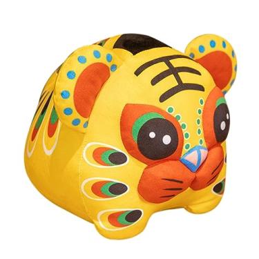 Imagem de Amosfun boneca decoração oriental adereço de foto mascote tigre brinquedo presentes mascote tigre de mesa mascote do ano do tigre Área de Trabalho acessórios bonecos de pelúcia almofada