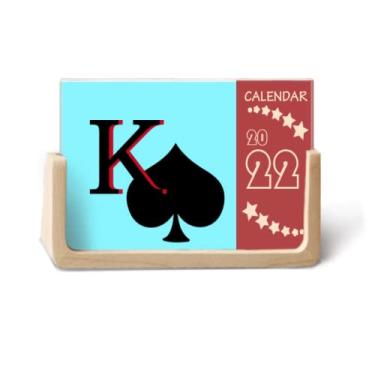 Imagem de Calendário de mesa Peace King Spade K Poker 2022 12 meses