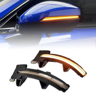 Imagem de QKLsudua 2 peças de luzes dinâmicas de LED para retrovisor lateral pisca-pisca, luz sequencial compatível com Hon-da Ci-vic 11ª geração 2021 2022 FE/FL