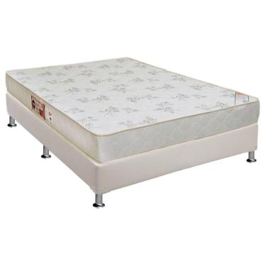 Imagem de  Cama Box Casal: Colchão Espuma D33 Castor Sleep Max Relax + Base CRC Courano White(138x188)