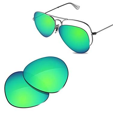 Imagem de Glintbay Lentes de óculos de sol de substituição 100% precisas para Ray-Ban RB3025-55 - Espelhado verde polarizado