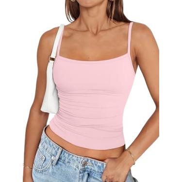 Imagem de Trendy Queen Camiseta regata feminina de verão sem mangas, Rosa bebê, P