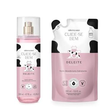 Imagem de Combo Cuide-se Bem Deleite: Body Splash Deleite 200ml + Refil Creme Hidratante Corporal Deleite 350ml O Boticário