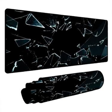 Imagem de Mouse Pad Gamer Deskpad Speed Extra Grande Profissional com Borda Costurada 80x40cm - Estilhaço