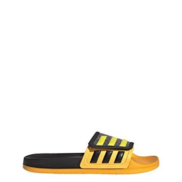 Imagem de adidas Sandália Adilette Slide unissex para adultos, Core Black/Bright Yellow/Solar Gold, 13