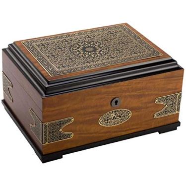 Imagem de Acessórios para charutos com remendo de cobre antigo criativo, caixa de charutos de cedro, caixa decorativa/990