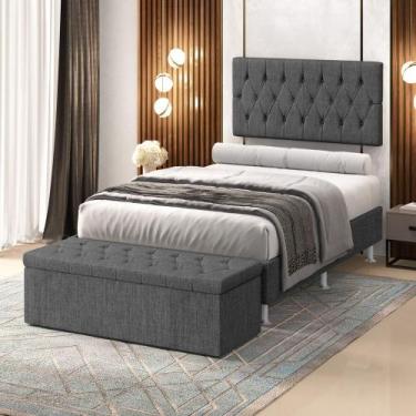 Imagem de Kit Painel Centaurus 200 e Calçadeira Sagitarius Linho Aradecor, CINZA