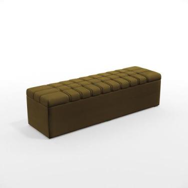 Imagem de Calçadeira Alpha Estofada 160 Para Cama Box Queen N-028 Veludo Marrom 