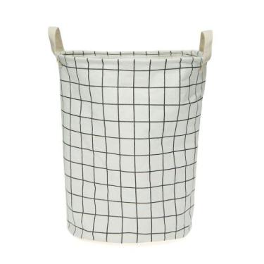 Imagem de Cesto Organizador Momis Petit Xadrez Quadriculado Preto e Branco - Dol
