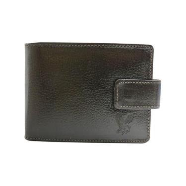 Imagem de Carteira de Couro Masculina Com Fecho Lateral - Águia Couro, Marrom, Ú