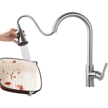 Imagem de Torneira Gourmet Pull Down Monocomando Bancada Cozinha Metal - TATUDEB