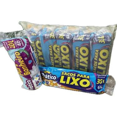 Imagem de Kit 10 saco de lixo em rolo 30 litros reforçado - E A COSTA 
