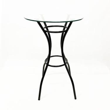 Imagem de Base Para Mesa Liz Bistrô cor Preta Média Altura 92cm Com Tampo Vidro 