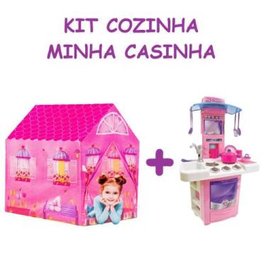 Imagem de Kit Cozinha Infantil com Barraca Minha Casinha DM Toys - Big Star e Dm
