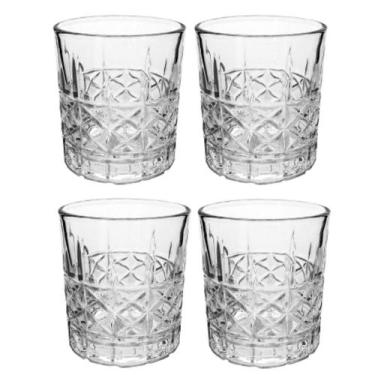 Imagem de Kit 4 Copos Whisky Drink Luxo Vidro Bred 340ml - Mimo