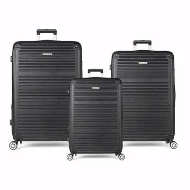 Imagem de Kit 3 Malas De Viagem Polo King Tam P M G Luxcel, Preto