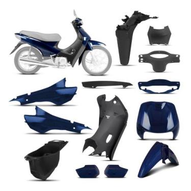 Imagem de Kit Peças Plásticas Biz 100 Azul Cruzeiro Perolizado 2004 e 2005 - PRO