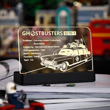 Imagem de Kyglaring Glowing Clear Acrylic Name Plate with Power Base Designed for Lego Ghostbusters ECTO-1 10274 Building Set Sign Display (Glowing nameplate)