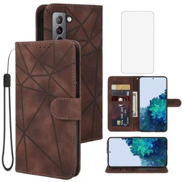 Imagem de Tothedu Capa para Galaxy S22 5G, capa carteira para Samsung S22 SM-S901U com protetor de tela de vidro temperado, suporte de couro para cartão de crédito, alça de pulso, capa para celular para Samsung