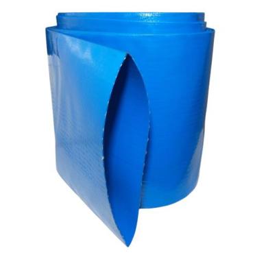 Imagem de Rolo de 5 Metros de Mangueira Flat Azul 10 Polegadas Irrigação Borrach