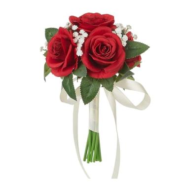 Imagem de Generic Buquê de casamento nupcial Flores artificiais Centro de mesa floral para festival, Vermelho