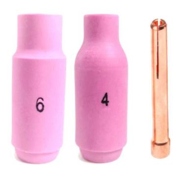 Imagem de Kit Tig: 3 Tungstênio Ponta Dourada 1,6mm + 2 2,4mm + 3 10N49 Nº5 + 3 