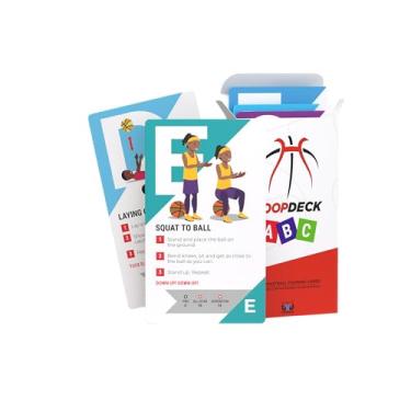 Imagem de UVU Training HoopDeck ABC 26 Card Basketball Training Program para todos os níveis de habilidade e idades - Desenvolvimento abrangente de habilidades e exercícios divertidos