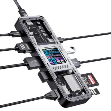 Imagem de Hub DOCKCASE Explorer Edition (10 em 1) com HDMI e DP 4K a 60Hz, Gigabit Ethernet, 1 porta USB-C e 3 USB-A, potência de 100 W, slot para cartão UHS-II TF/SD, para MacBook Air/Pro, XPS e mais