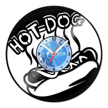 Imagem de Relógio De Parede Disco Vinil Cozinha - Hot Dog - VCZ-044 - Modernarte