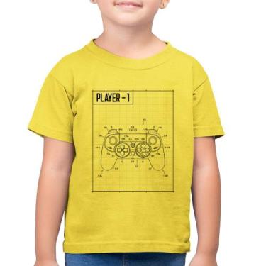 Imagem de Camiseta Algodão Infantil Player 1 Controle Joystick - Foca na Moda, A