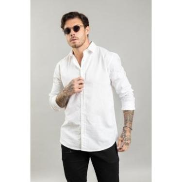 Imagem de Camisa Social Masculina Slim Manga Longa em Linho Dialogo-Masculino