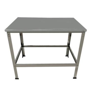 Imagem de Mesa Industrial Inox 70x57x80 Suporte Multiuso Reforçada - INOX LAURIN