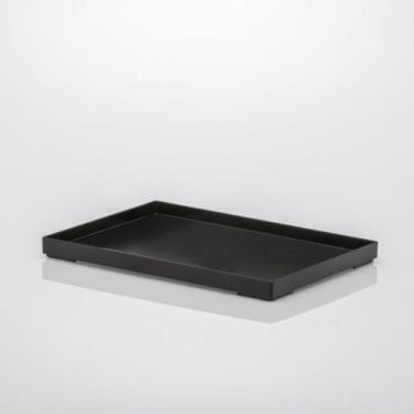 Imagem de Bandeja organizadora decorativa 25 x 17 x 2 cm preta penteadeira banhe