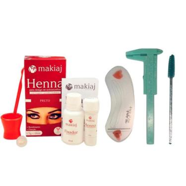Imagem de Henna Makiaj Sobrancelha Kit Designer Paquímetro Escova Moldes Profiss