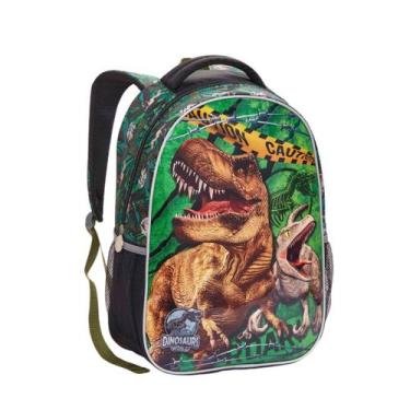 Imagem de Mochila Costas Dinossauro Meninos Infantil Escolar Verde - Seanite