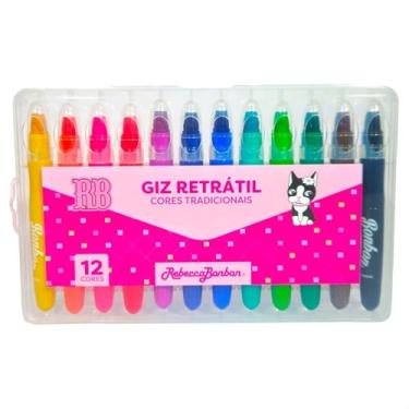 Imagem de Giz Retrátil Tradicional 12 Cores Rebecca Bonbon RB1102
