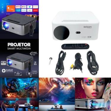 Imagem de  Projetor Portátil 4K com Espelhamento Sem Fio para Android e iOS WiFi