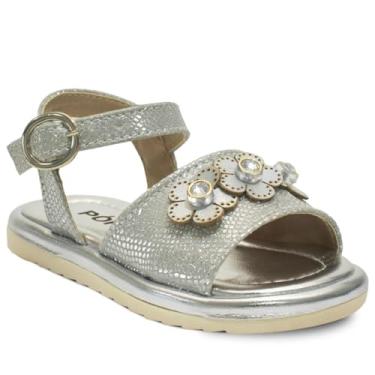 Imagem de Sandalia Infantil Feminina 20ao27 Papete Bebe Festa 04.83i (Prata, BR, Criança de 1 a 3 anos, Numérico, 22)