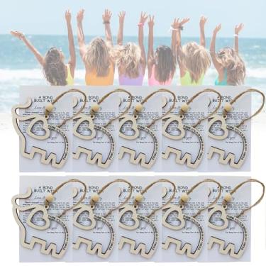 Imagem de Enfeites de elefante para irmandade, enfeite de elefante da amizade, enfeite de elefante de Natal de madeira para tribo feminina com cartão de história, ornamento de elefante para tribo feminina (10