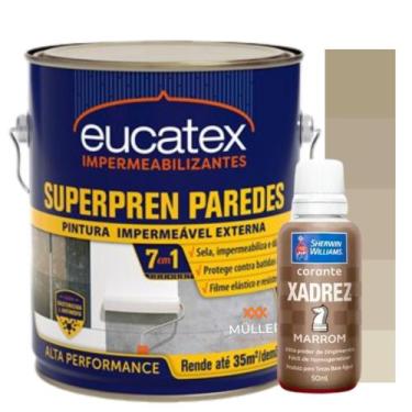 Imagem de Kit Tinta Super Pren Emborrachada Anti Mofo Branca 3,6Kg + Corante Col
