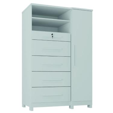 Imagem de Cômoda com Sapateira e Cabideiro Multiuso 5 Gavetas 1 Porta Imperial Zanzini